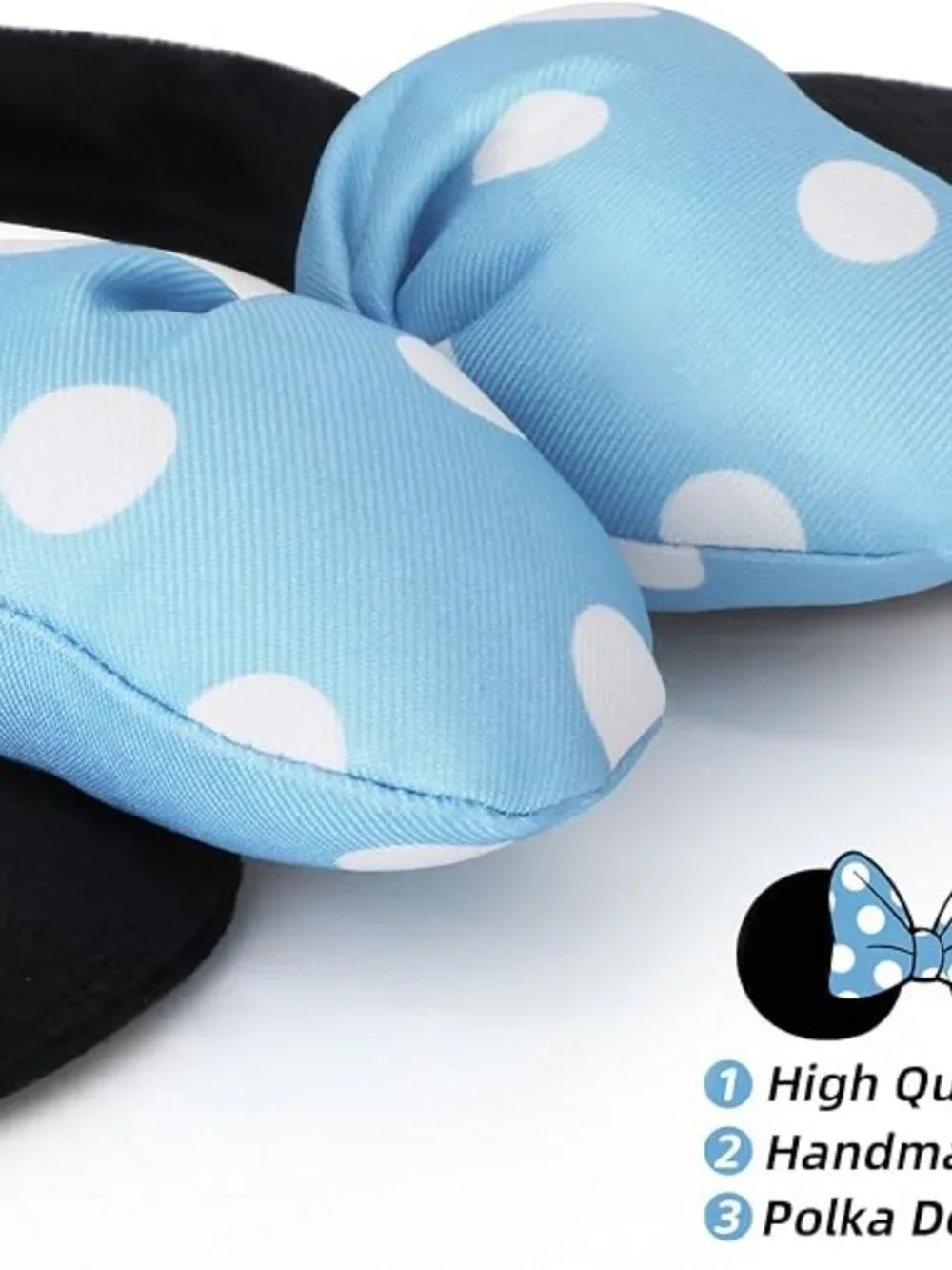 Headband Polka Dot Bow Mini Ears Costume